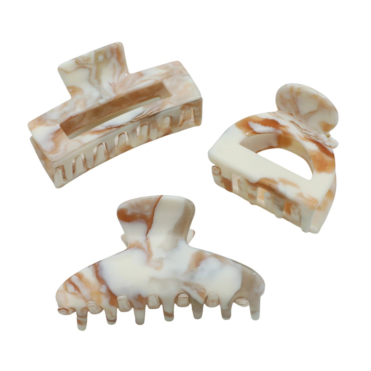 Marbled Ivory Claw Clips